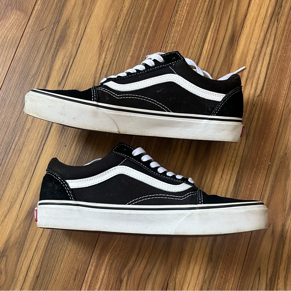 Vans Black and White Old Skools Women's Sneakers - Picture 5 of 5